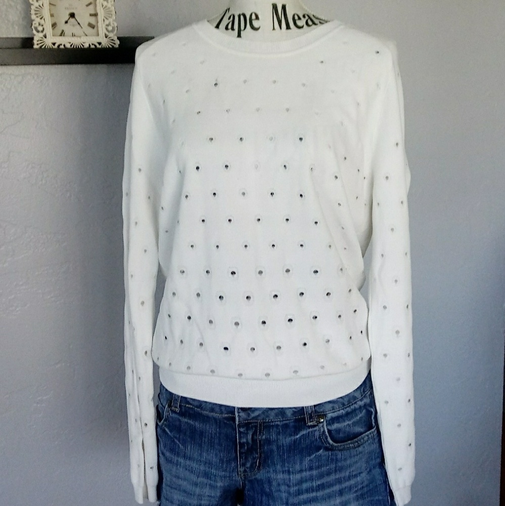 One Gray Day Los Angeles distressed sweater top